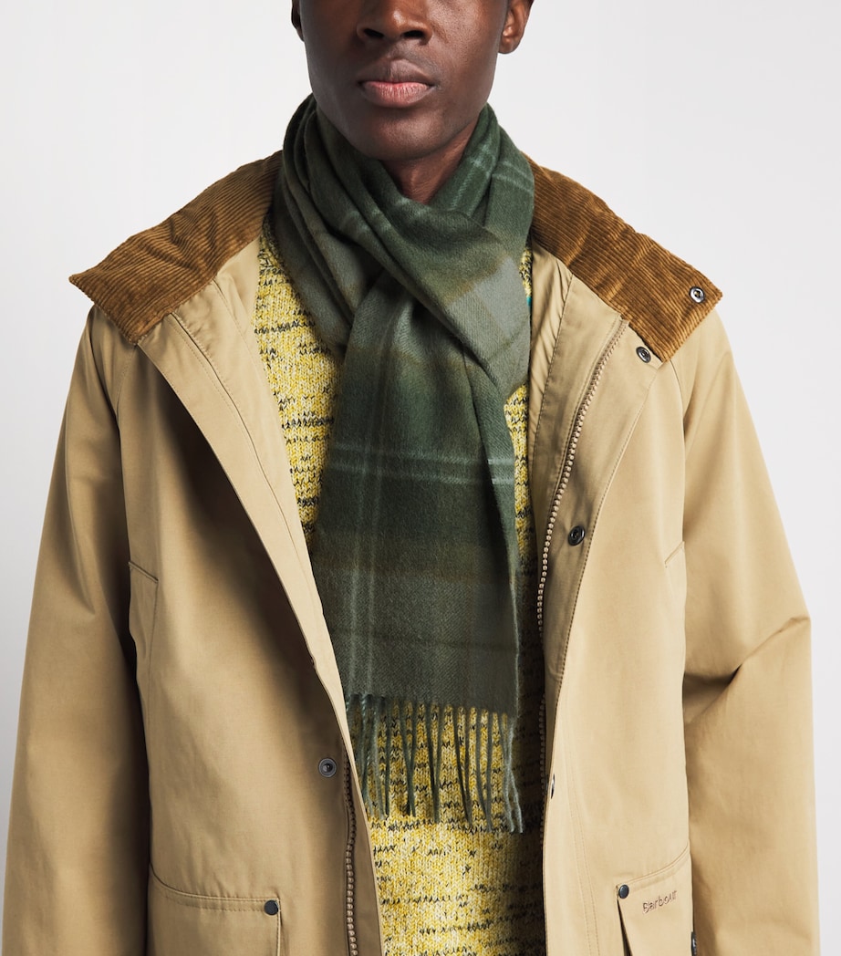 Barbour Wool-Cashmere Mineral Tartan Scarf Pine Glen Image 3