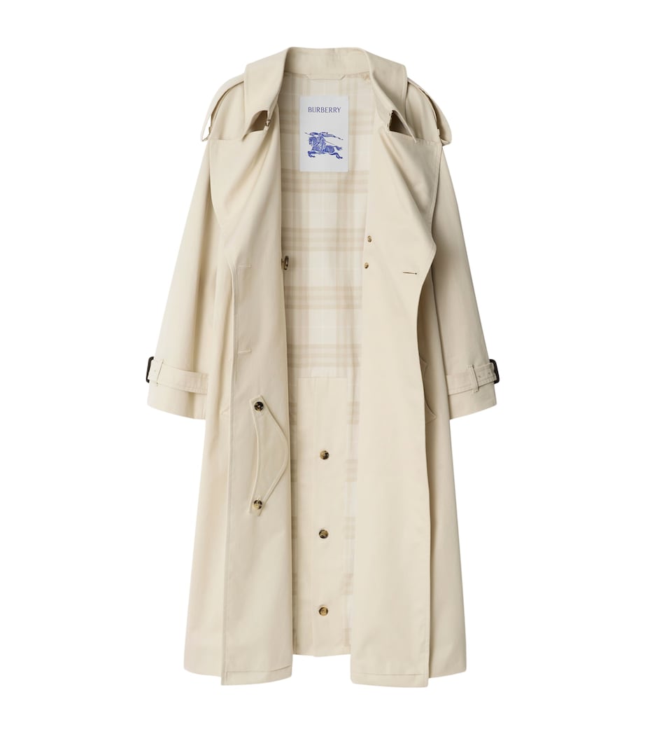 Gabardine Fitzrovia Long Trench Coat CLAM Image 5