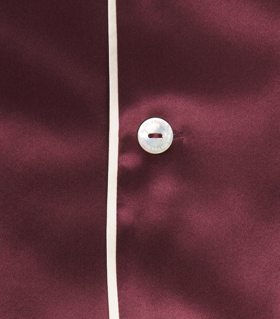 Olivia von Halle Womens Silk Yves Pyjama Set Raisin Image 6
