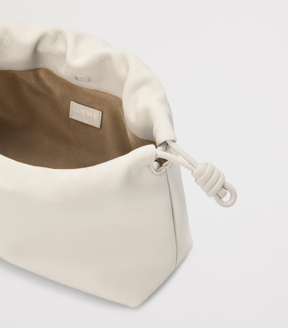 LOEWE Medium Leather Flamenco Purse Soft White Image 7