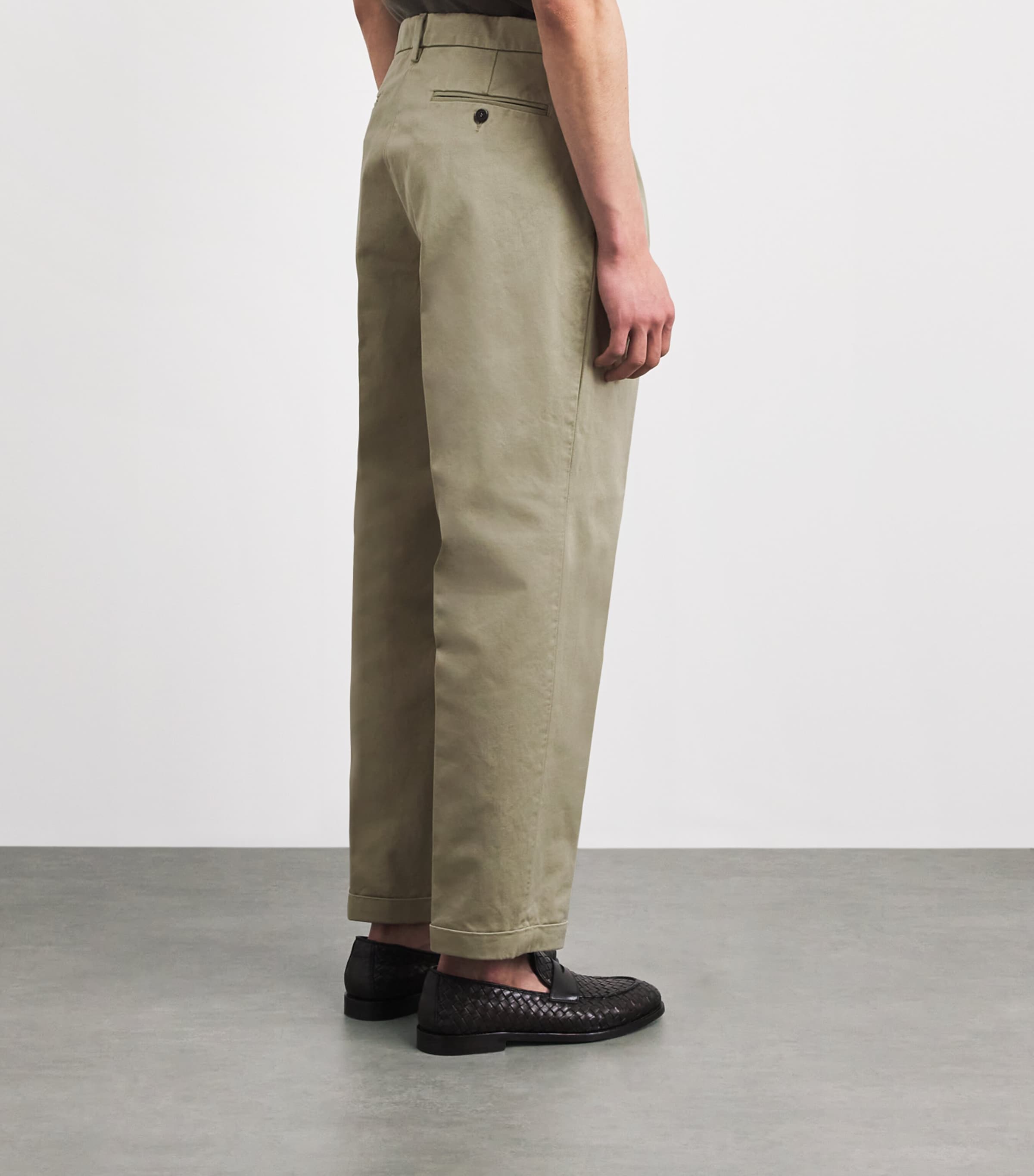 Barena Mens Cotton Gabardine Trousers Salvia Image 5