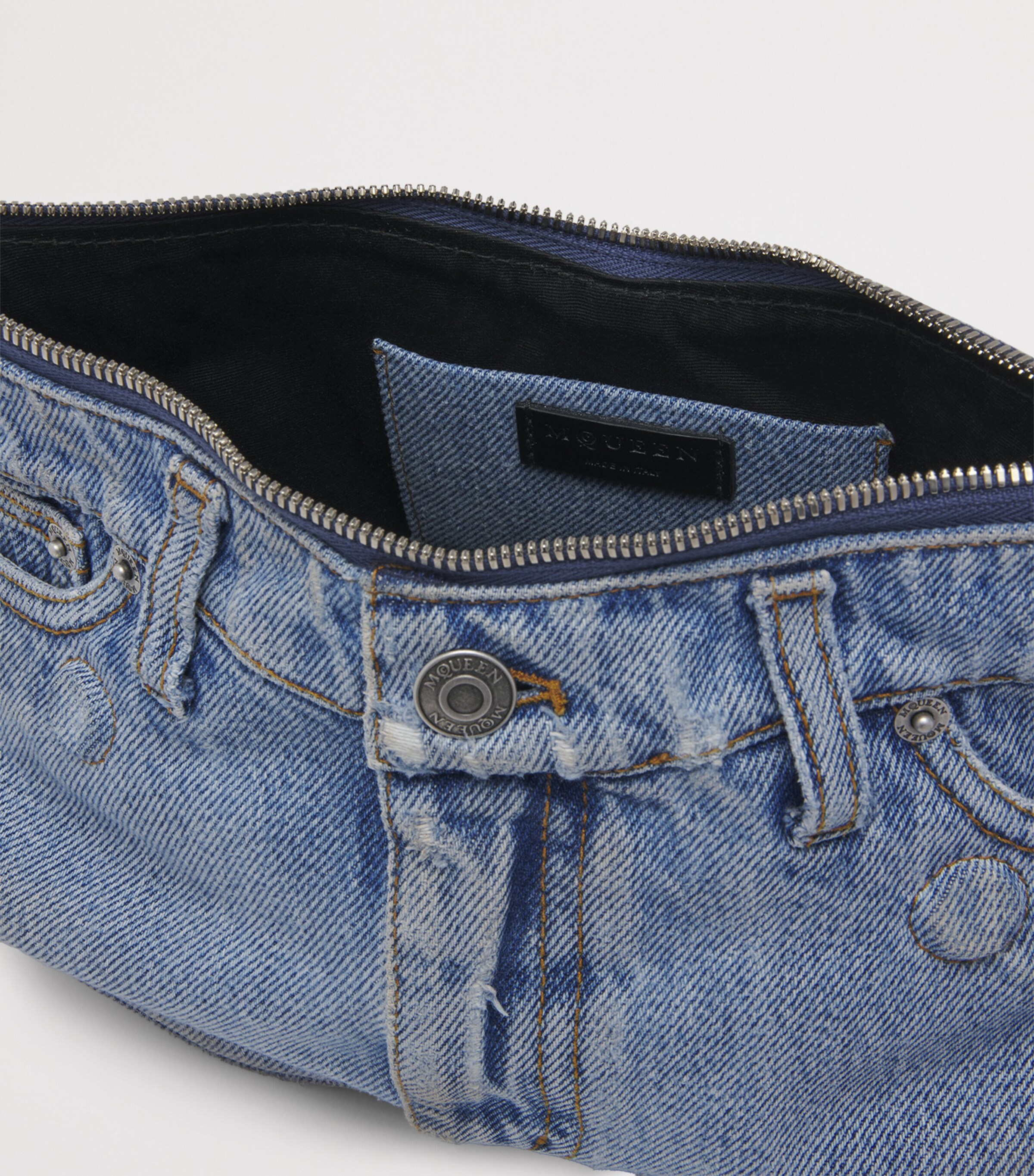 McQueen Denim Manta Pouch Image 6