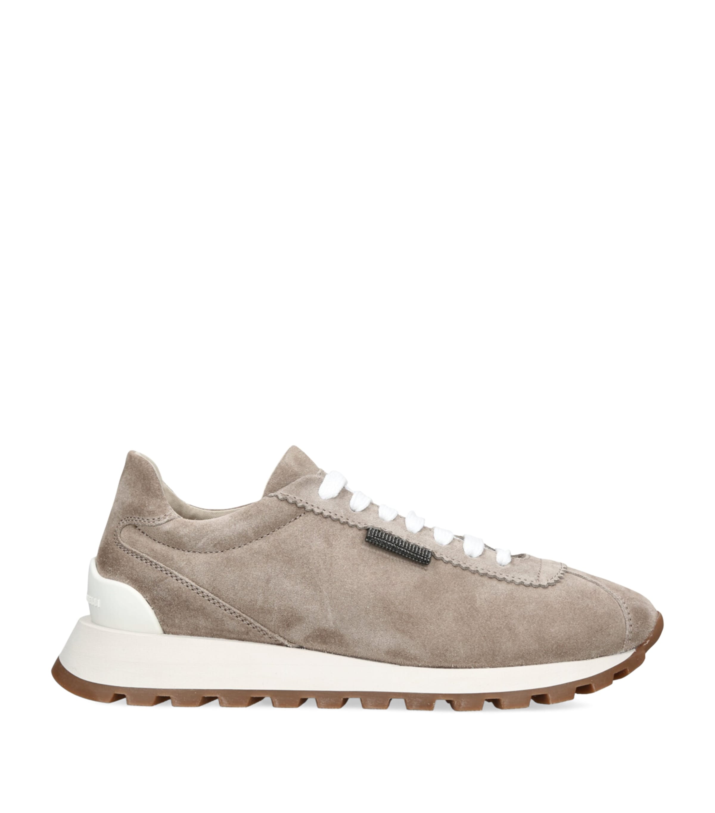 Shop Brunello Cucinelli Suede Runner Sneakers In Beige