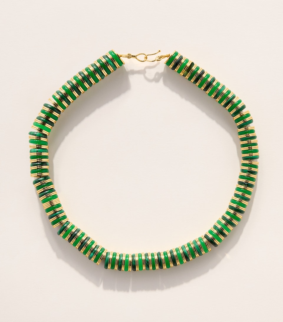 Eddie Borgo Gold-Plated Jade and Malachite Lenox Necklace Malachite/new Jade