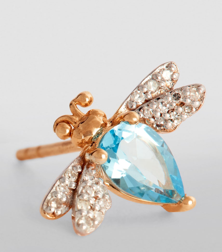 Rose Gold, Diamond and Topaz Honey Bee Single Earring ROSE GOLD Image 6