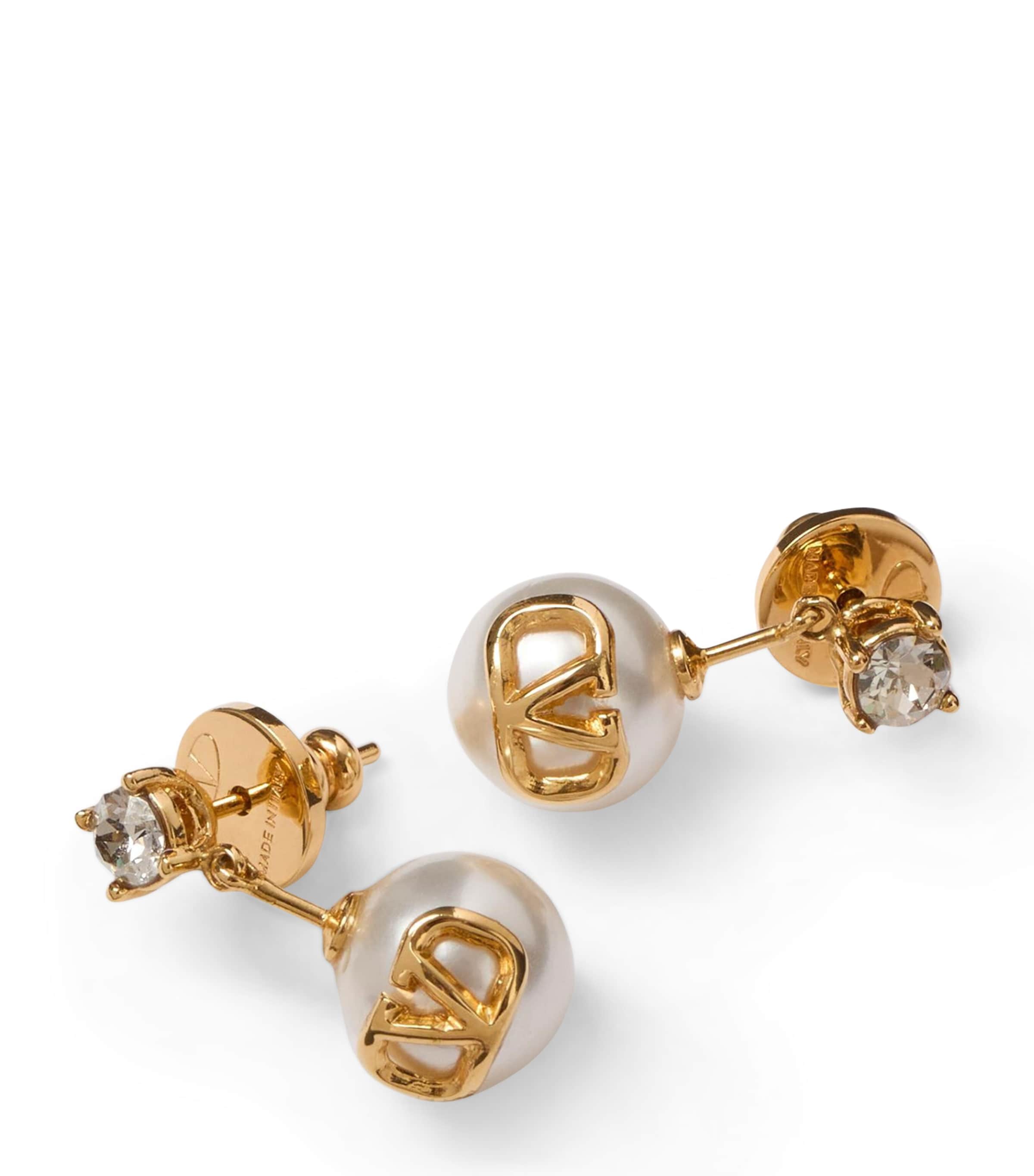 Valentino Garavani Faux Pearl Vlogo Earrings