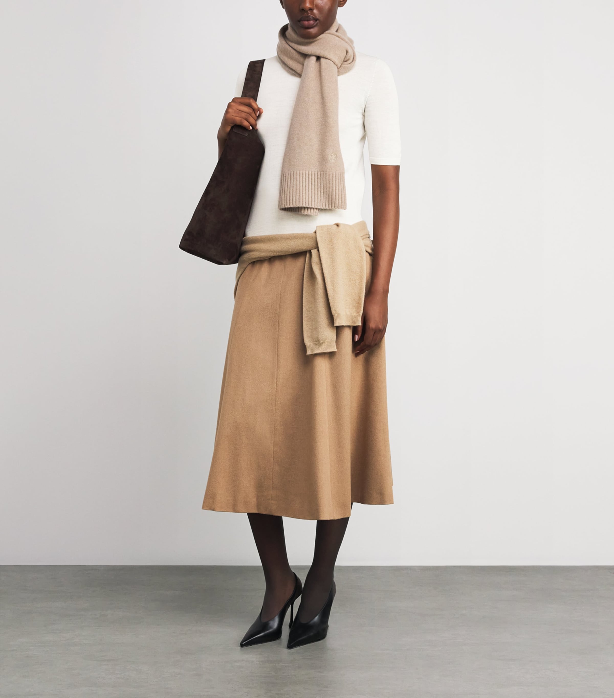 Virgin Wool Short-Sleeve Sweater WHITE Image 2