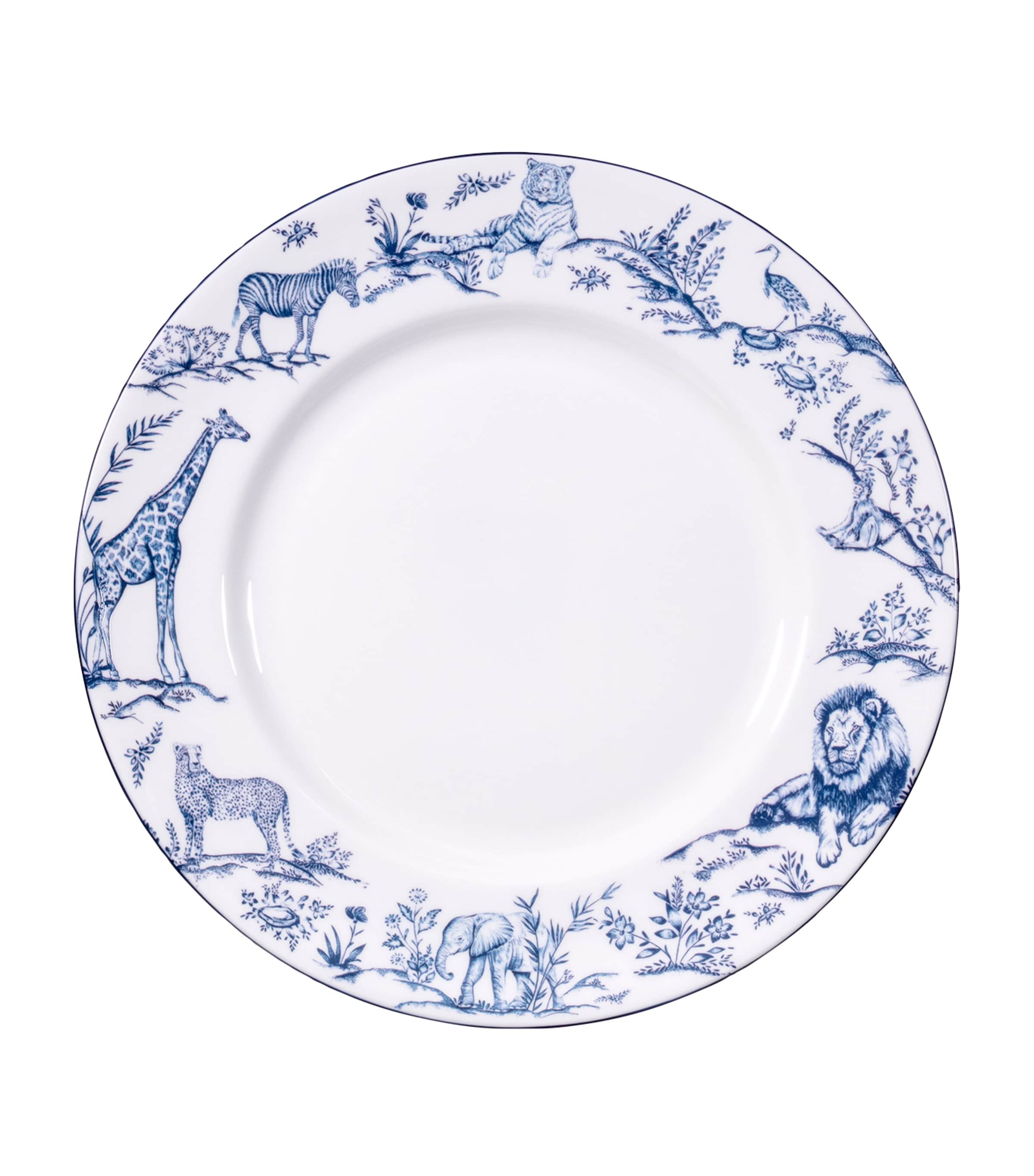 x Nina Campbell Serengeti Plate (20cm) BLUE/WHITE Image 1