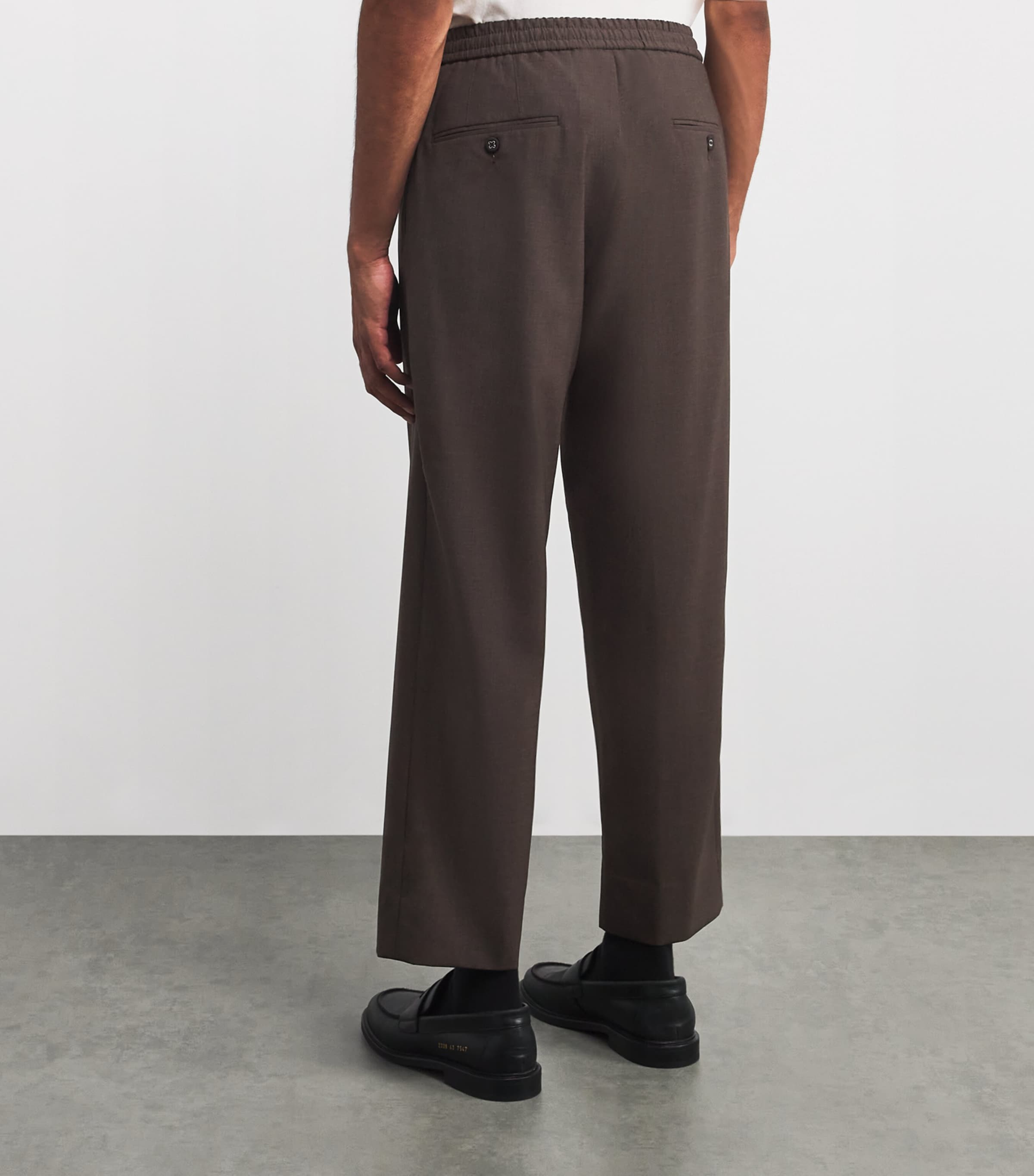 Officine Generale Mens Stretch Wool Trousers Iced Coffee Image 4