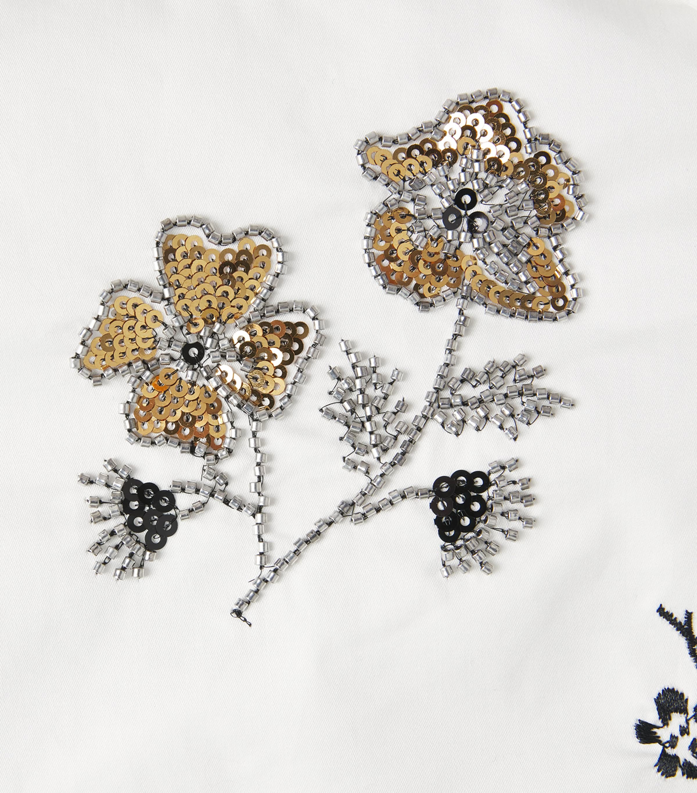 Claudie Pierlot Womens Floral Embellished Shirt Ecru Image 6