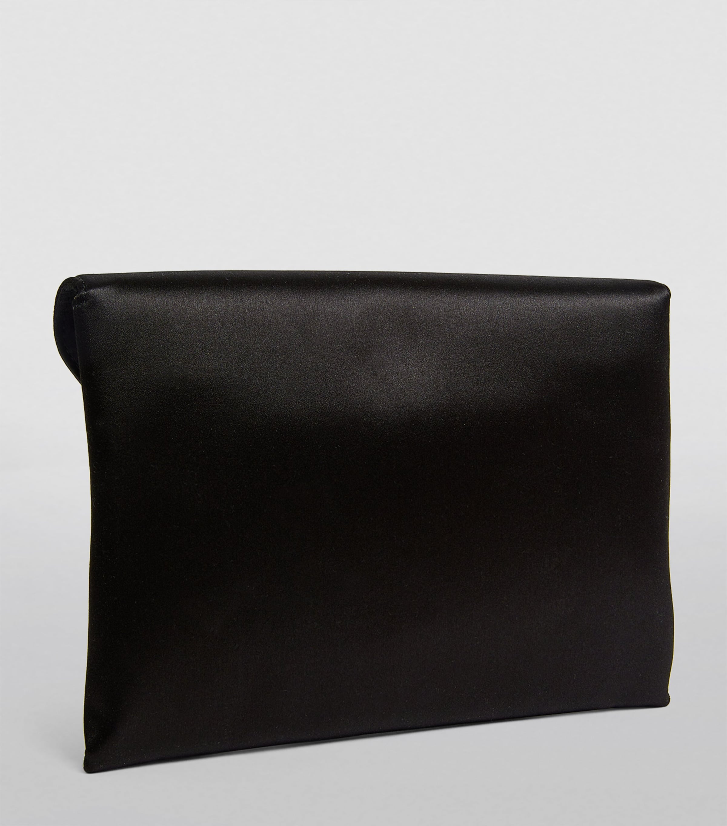 Satin Envelope Clutch Bag BLACK Image 2