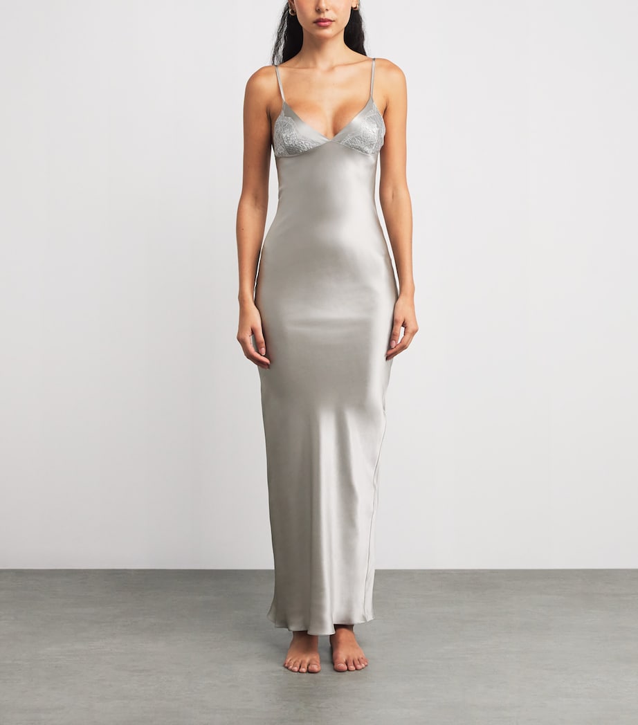 Silk Written In The Stars Nightdress SIREN SILVER Image 3
