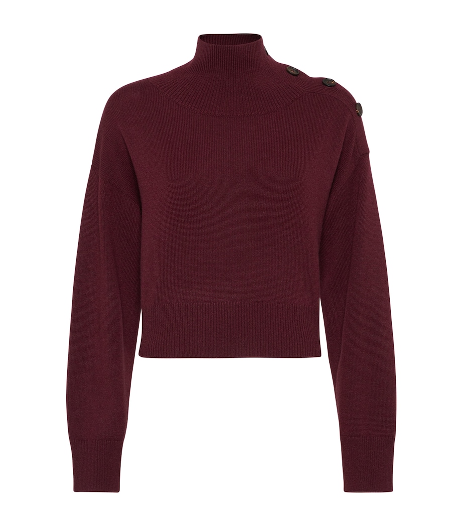 Cashmere Cropped High-Neck Sweater C9663 Image 1