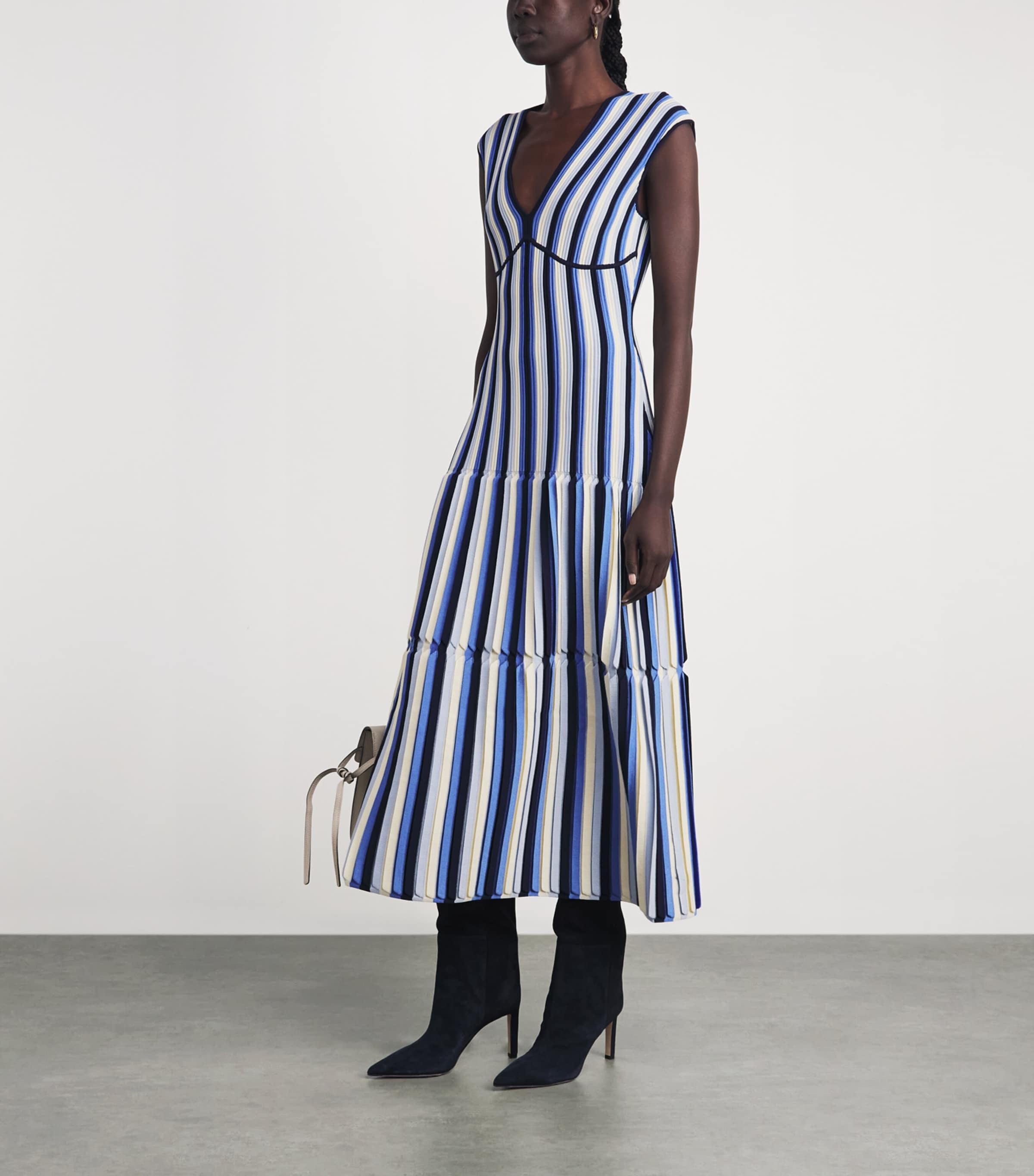 Simkhai Womens Striped Lianne Midi Dress Cerulean Multi Image 2