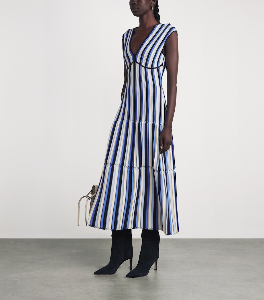 Simkhai Womens Striped Lianne Midi Dress Cerulean Multi Image 2