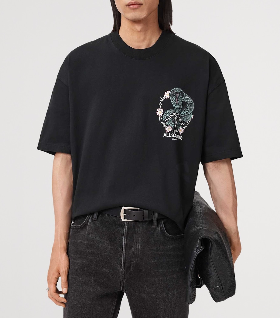 Organic Cotton Snakebite T-Shirt WASHED BLACK Image 7