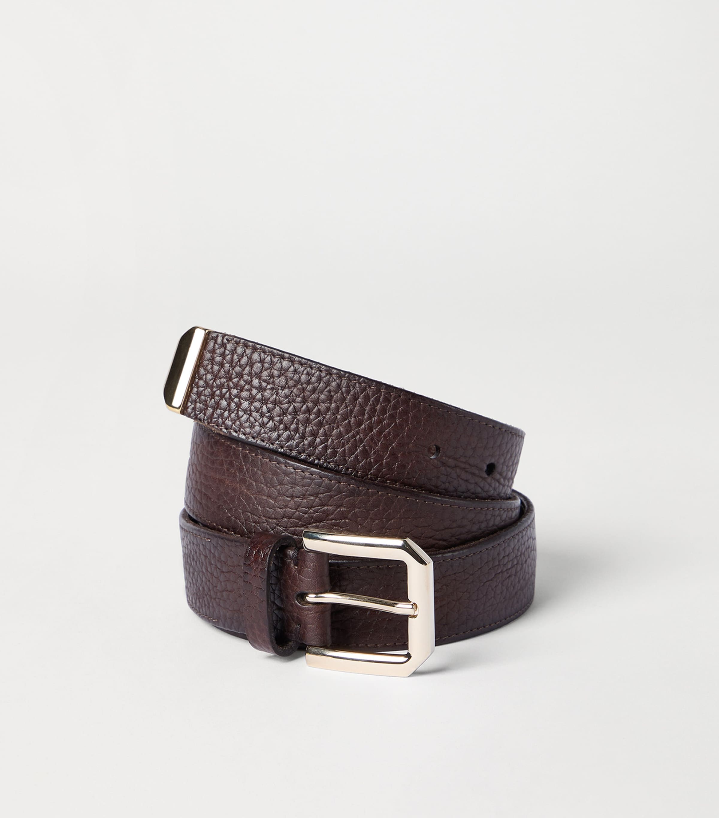 Grained Leather Buckle Belt C6074 Image 3