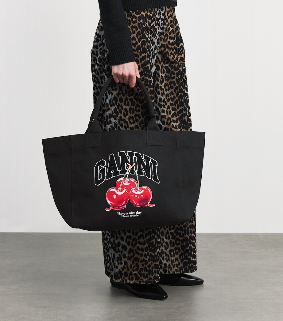 GANNI Medium Cherry Tote Bag Phantom Image 4