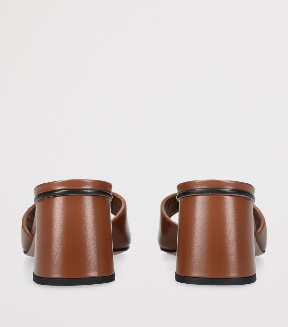 Valentino Garavani Leather VLogo Mules 60 Mid Brown Image 2