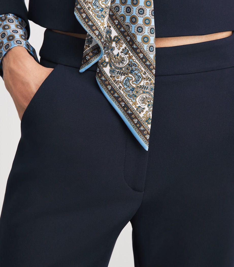 Veronica Beard Womens Arden Flared Trousers Navy Image 3