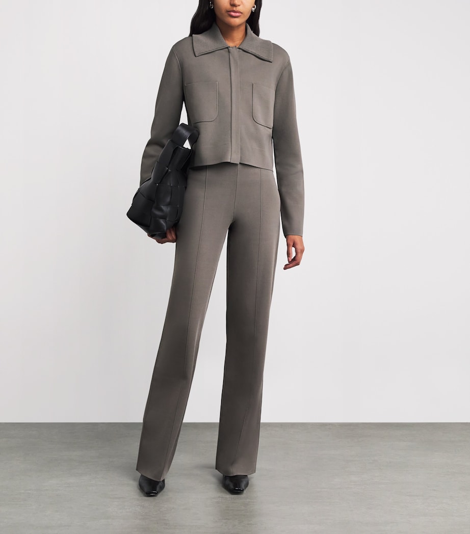 Milano-Knit Collared Jacket MUSHROOM Image 2