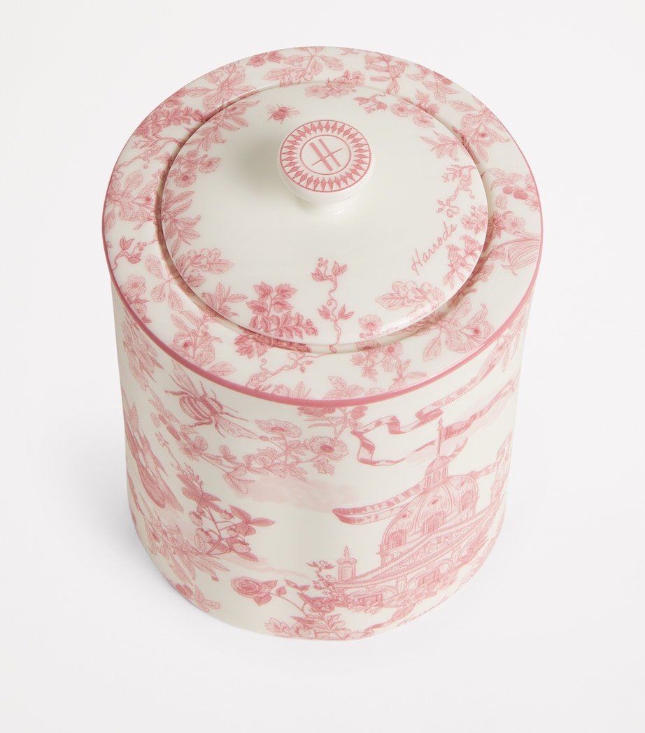 Bone China Toile Tea Caddy PINK Image 4