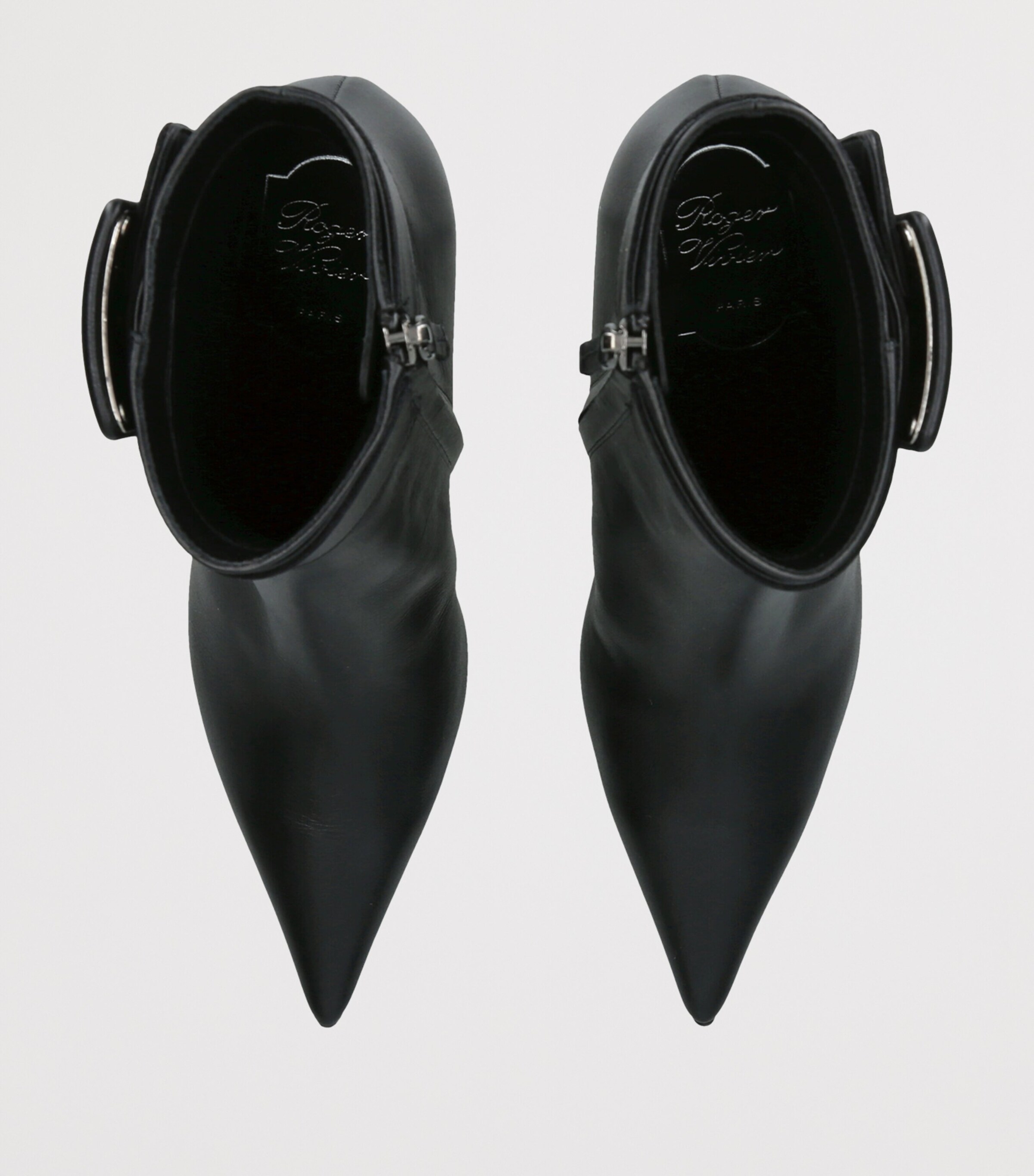 Roger Vivier Leather Viv' in the City Ankle Boots 85 Black Image 3