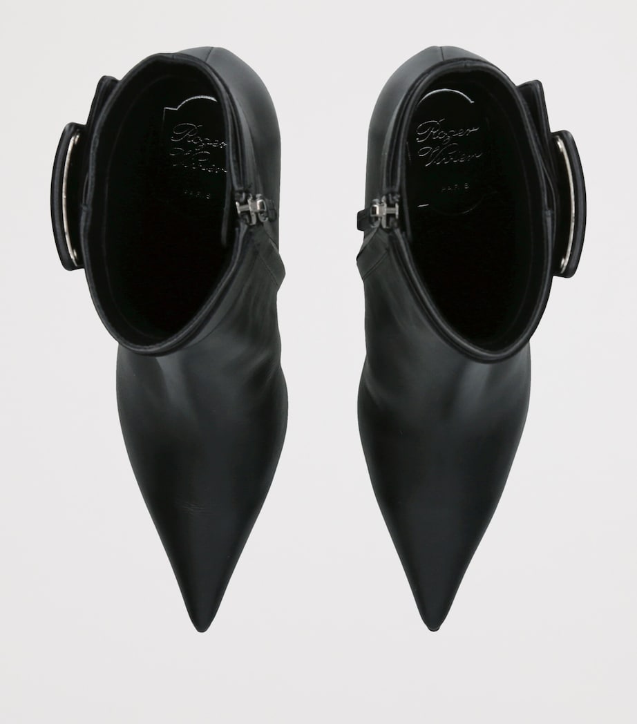 Roger Vivier Leather Viv' in the City Ankle Boots 85 Black Image 3