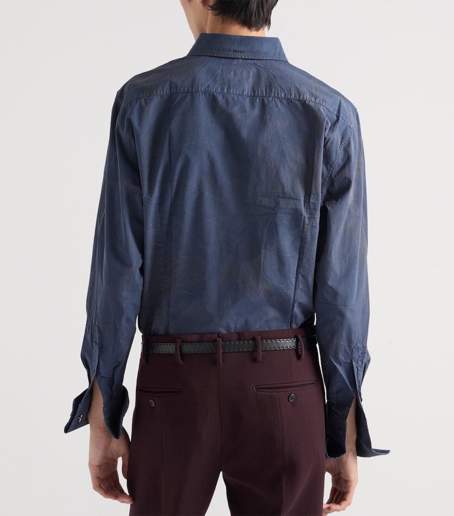 Prada Mens Cotton Vintage-Look Shirt Blue Image 5