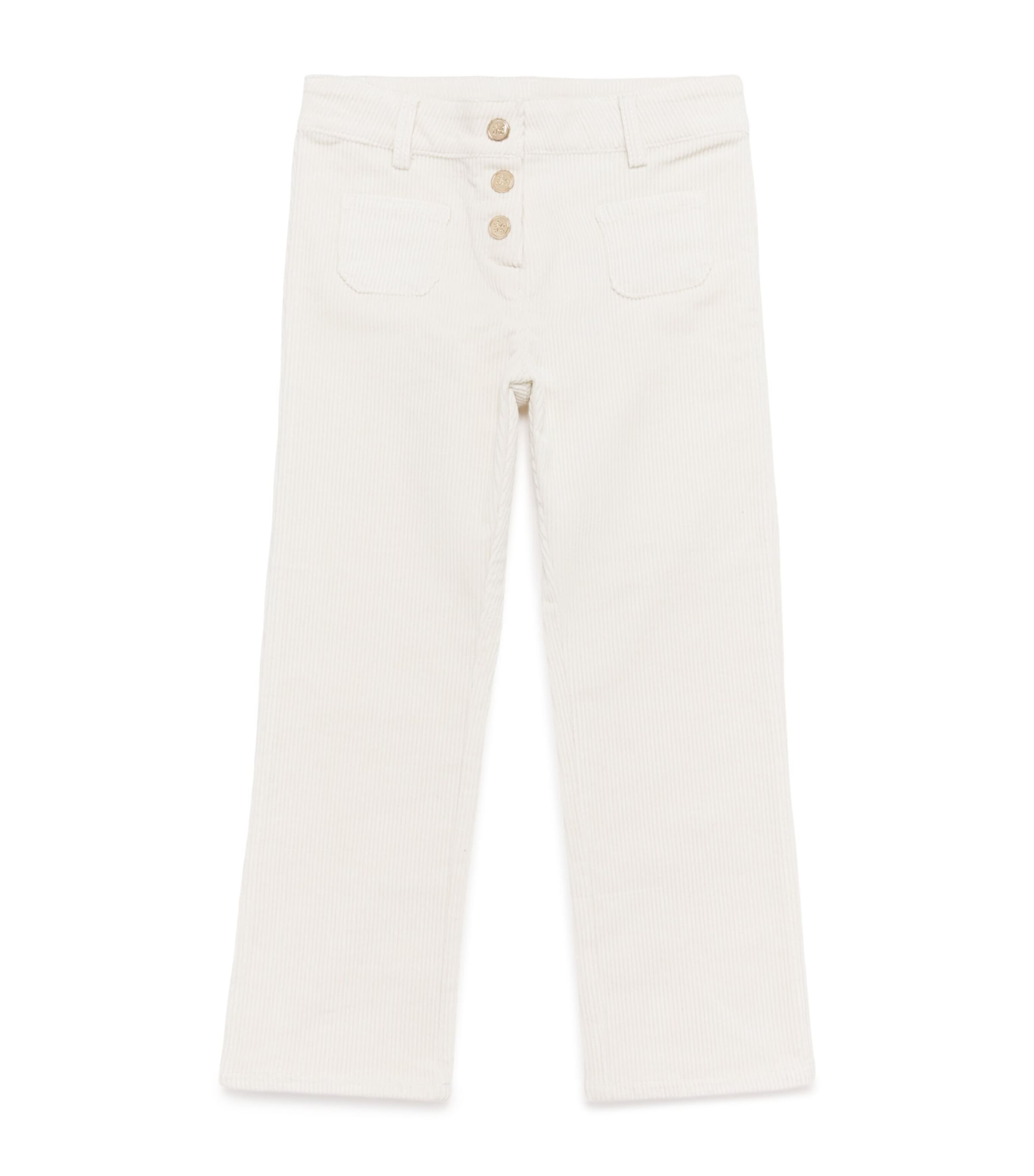 Tartine Et Chocolat Kids' Velvet Straight Trousers In White