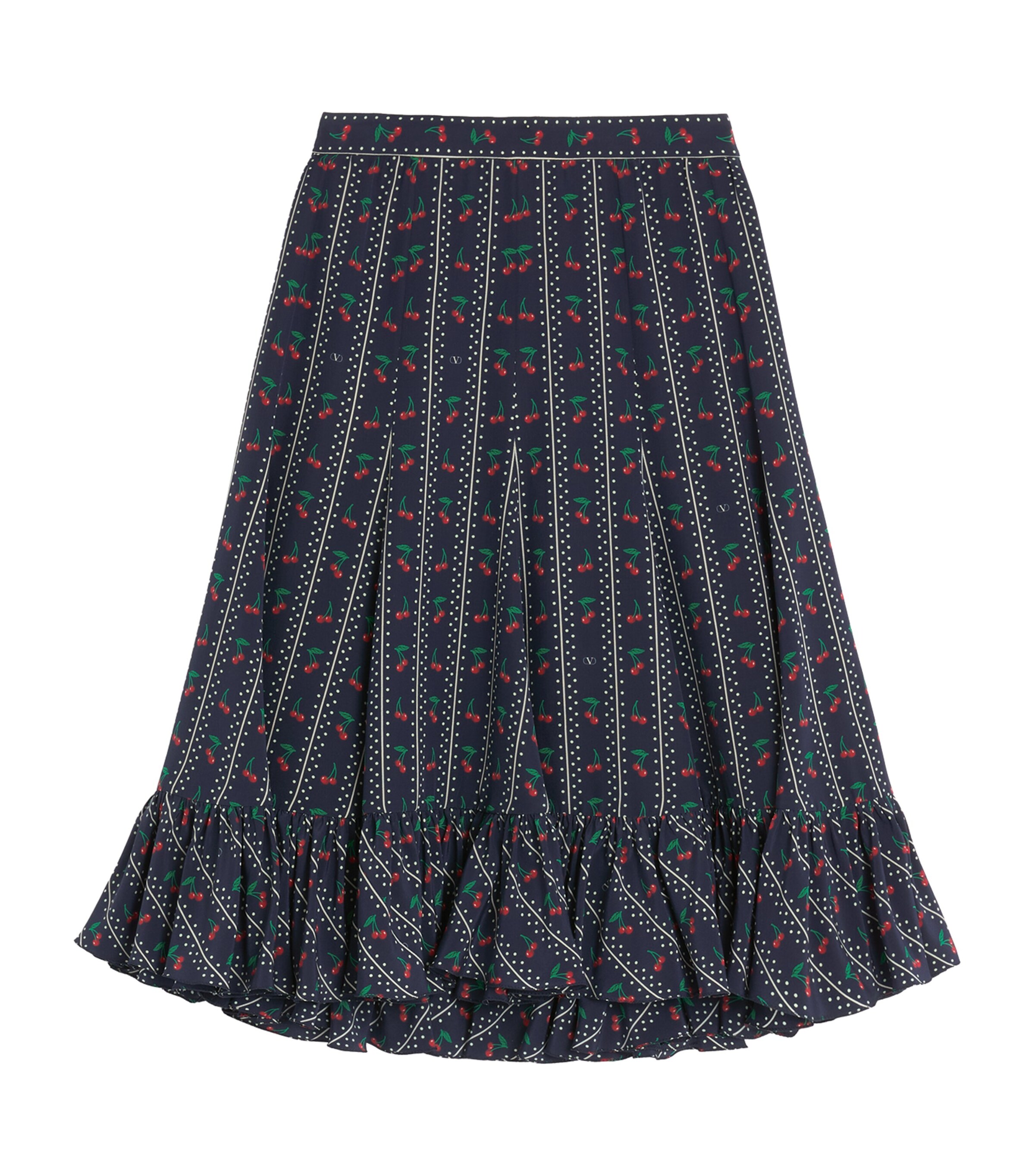 Valentino Silk Cherry Midi Skirt | Women Clothing | Skirts | Midi Skirts | Designers | Valentino Garavani | Men Clothing | Knitwear | Cardigans