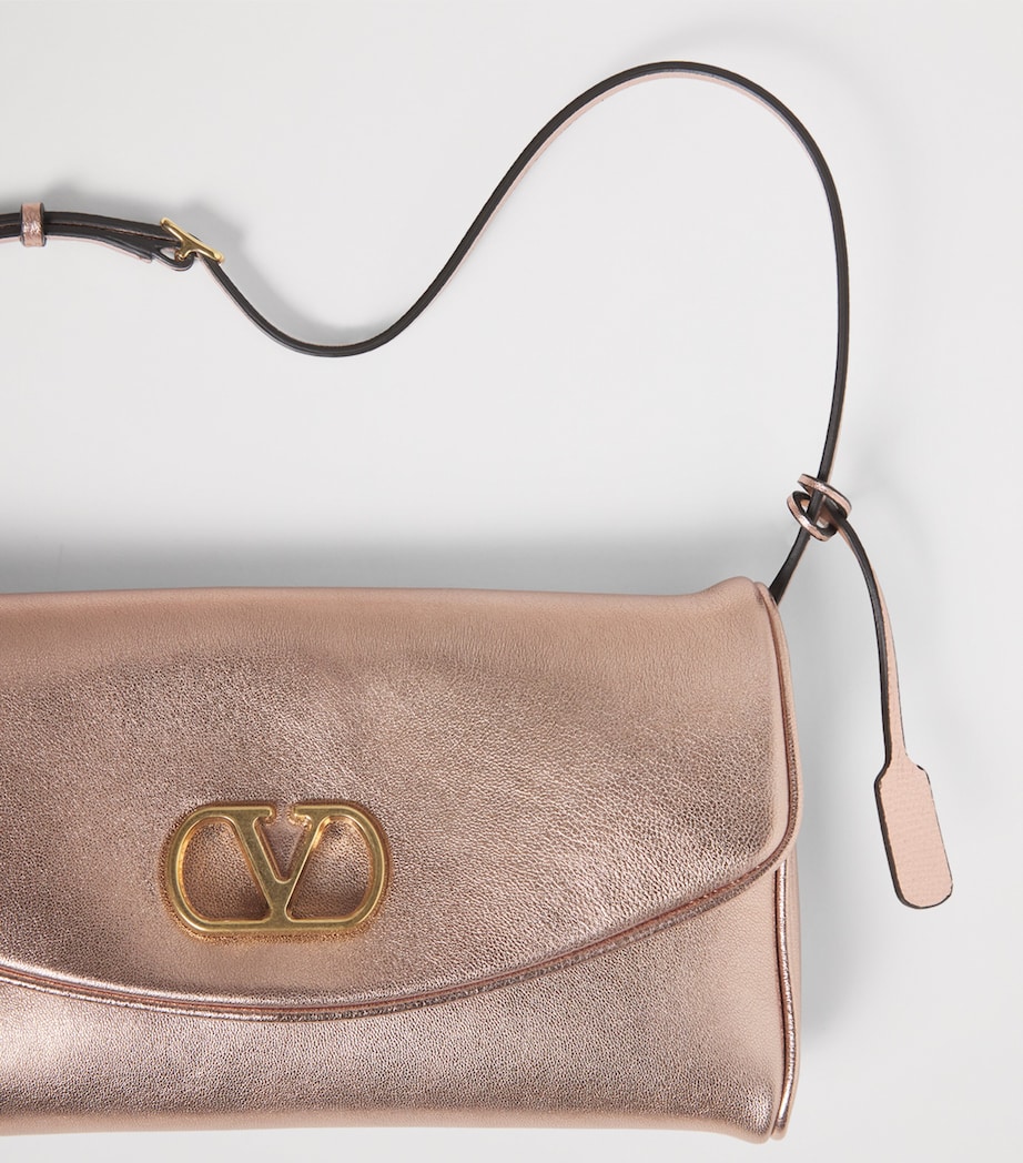 Valentino Garavani Small Leather Metallic Vain Shoulder Bag Image 4