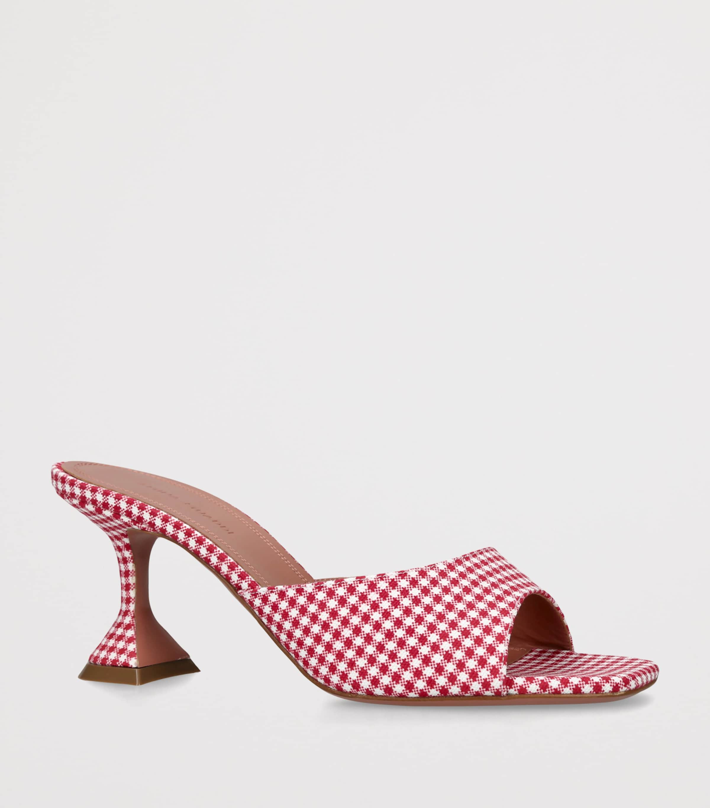 Amina Muaddi Houndstooth Lupita Mules 70 White/red Image 3