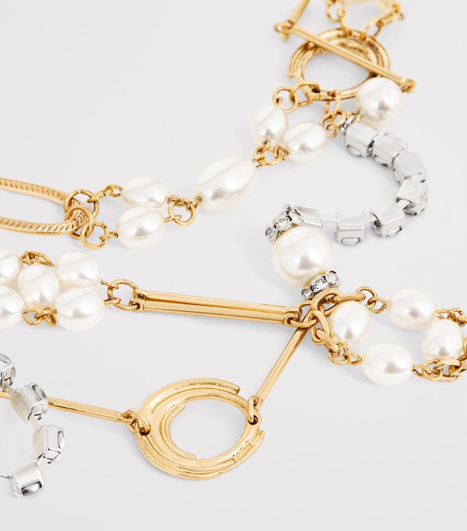 Embellished Layered Necklace OPTICAL WHITE Image 4