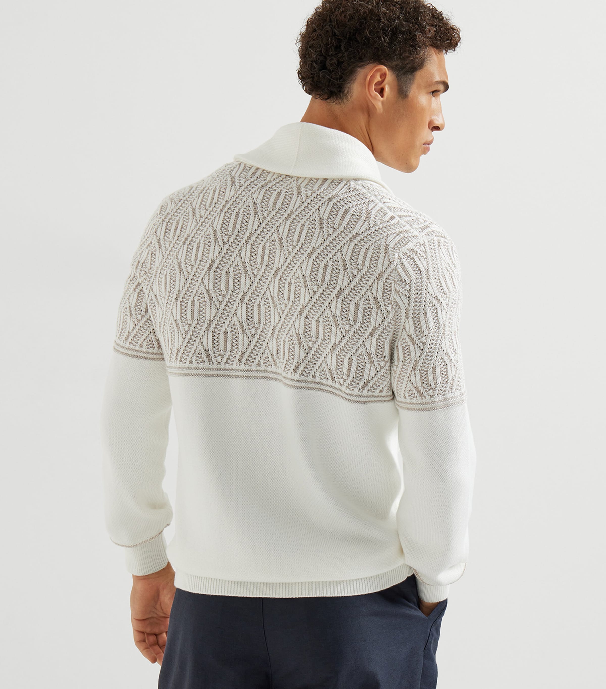 Jacquard Shawl-Collar Cardigan CPK51 Image 5