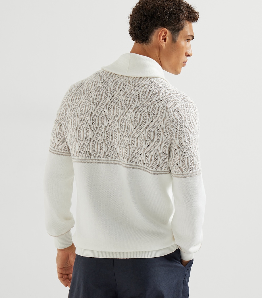 Jacquard Shawl-Collar Cardigan CPK51 Image 5