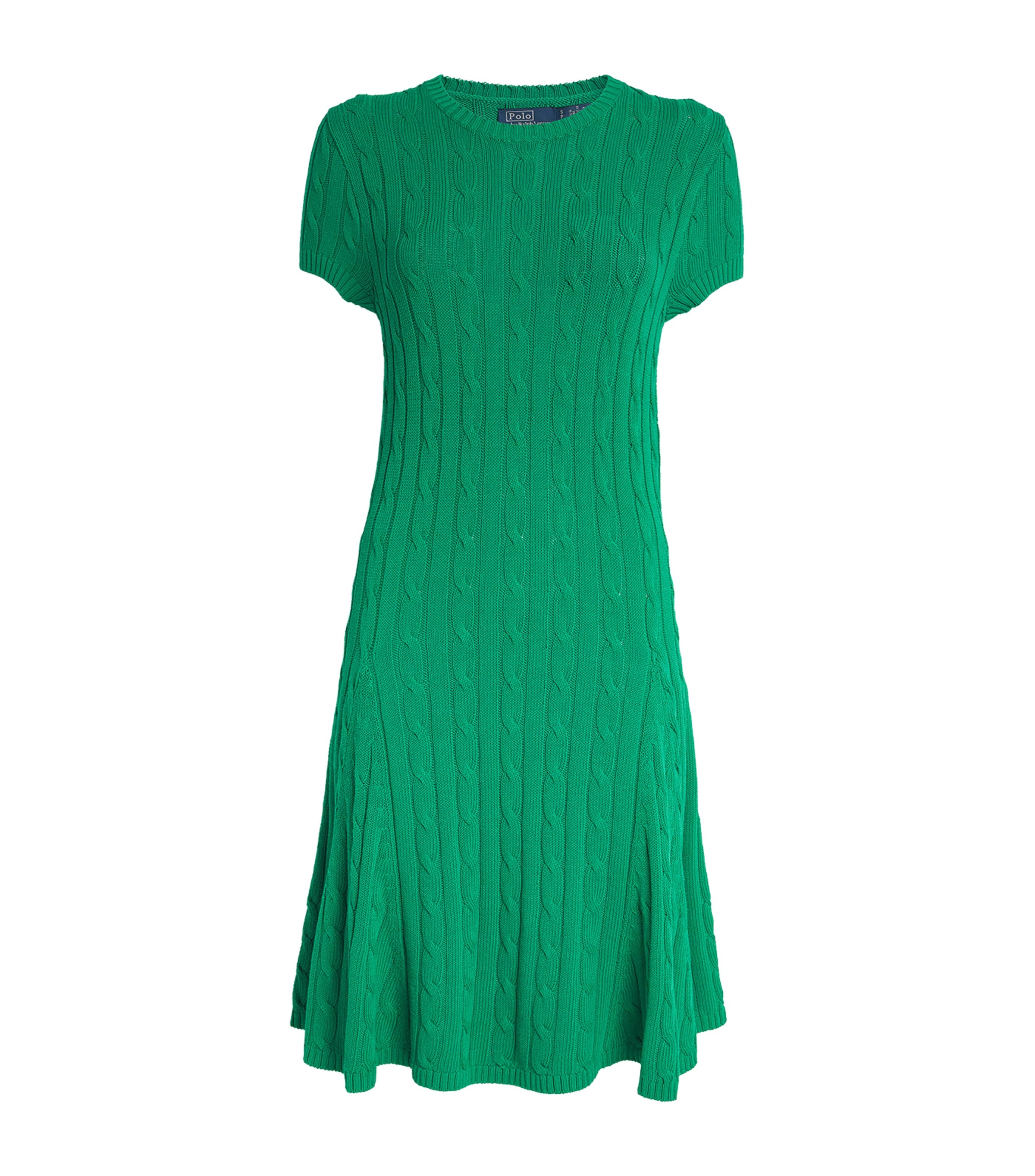 Shop Polo Ralph Lauren Cable-knit Mini Dress In Green