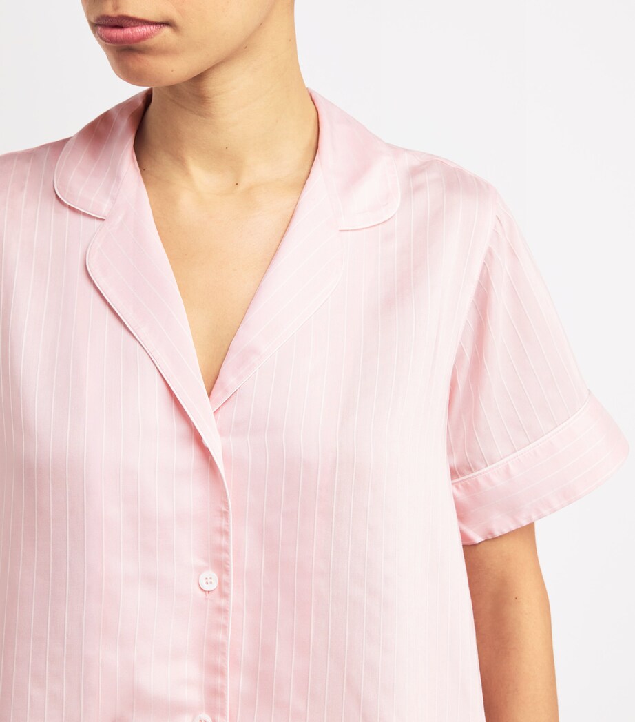 Zimmerli Womens Striped Pyjama Shirt Pink Stripes Image 4