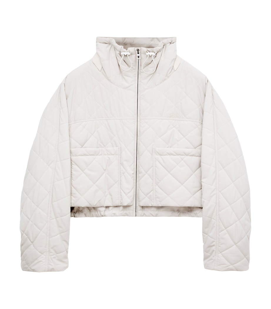 LOEWE Womens High-Neck Quilted Jacket Ecru Image 1