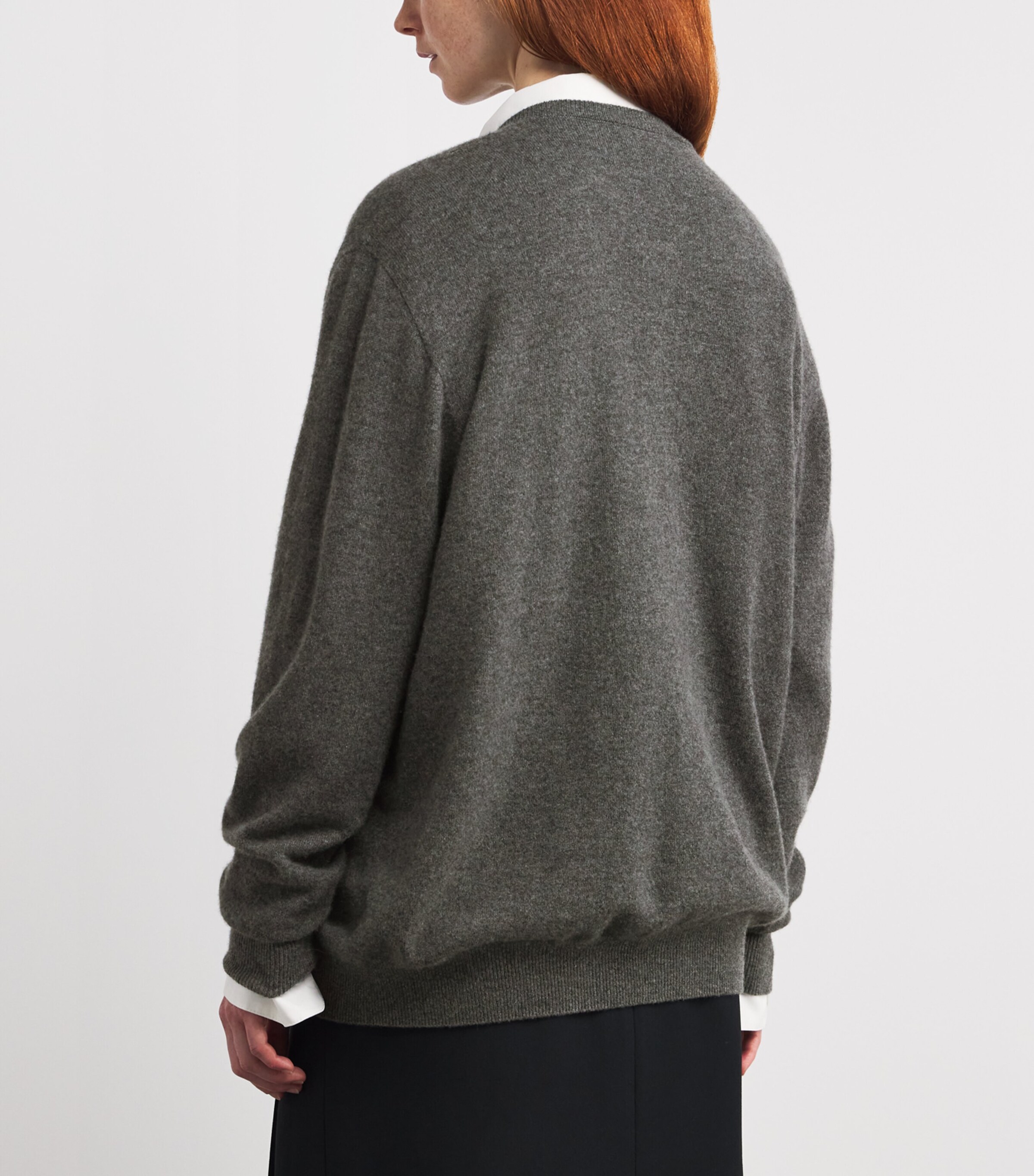 The Row Womens Ligeia Cashmere Sweater Medium Grey Melange Image 4