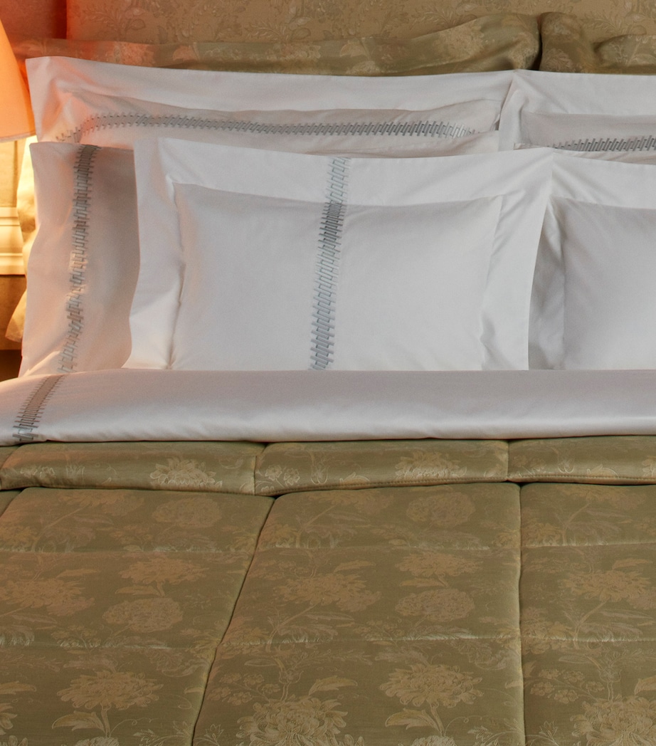 Cotton Sateen Seljuk Oxford Pillowcase Pair (50cm x 75cm) GREY / CELADON Image 4