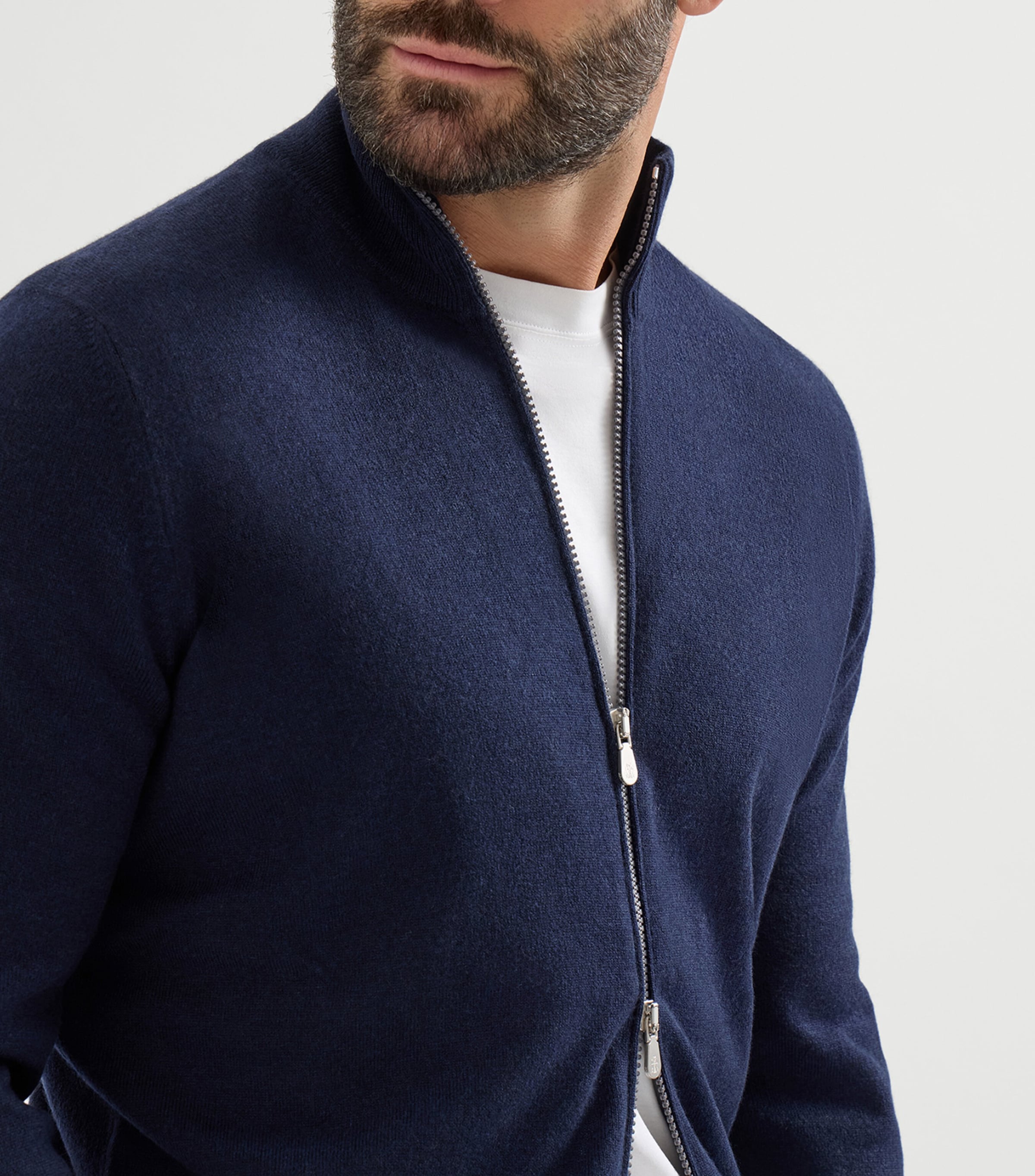 Brunello Cucinelli Mens Cashmere Zip-Up Cardigan Image 6