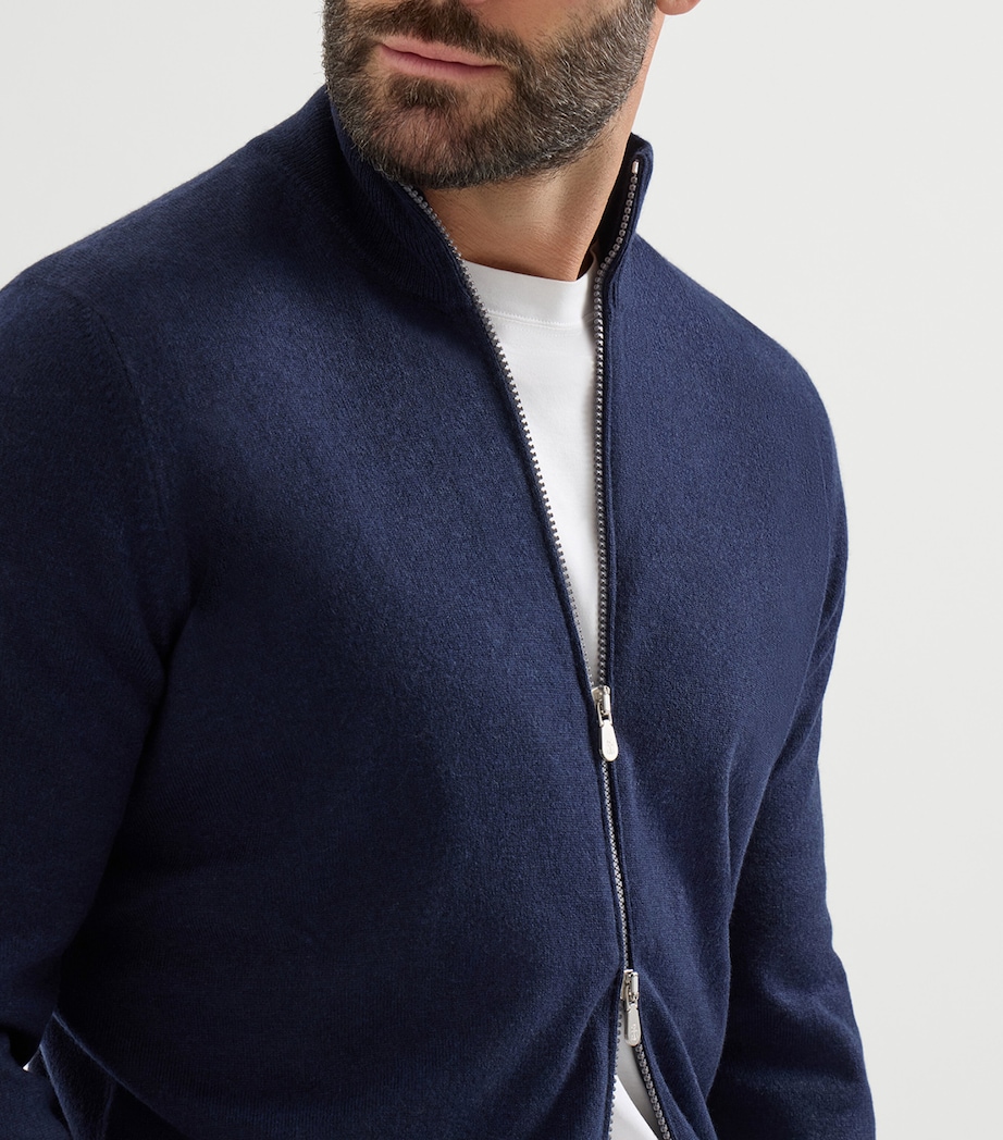 Brunello Cucinelli Mens Cashmere Zip-Up Cardigan Image 6