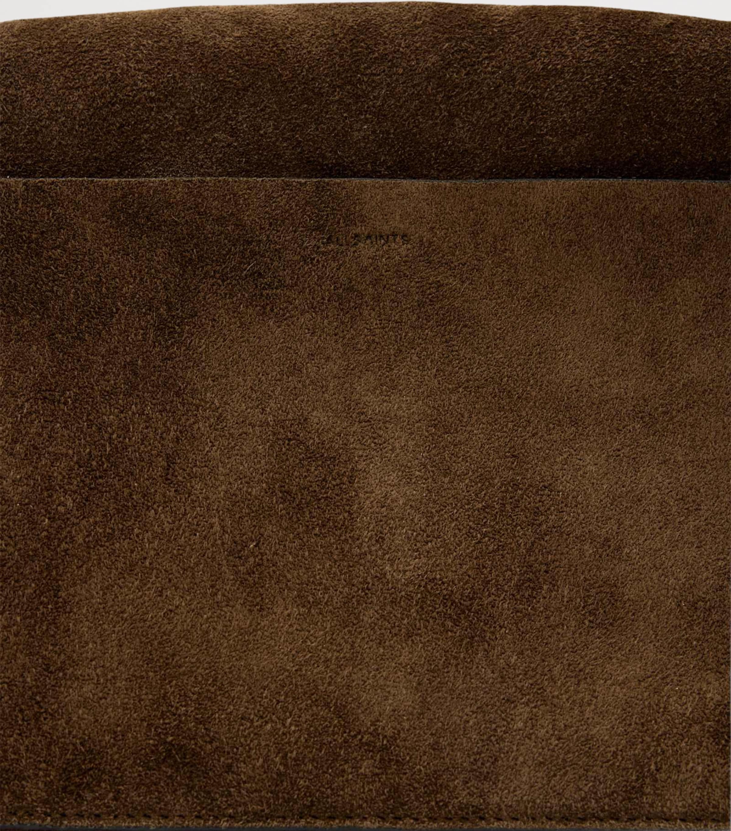 AllSaints Suede Joan Satchel Dark Khaki Green Image 4