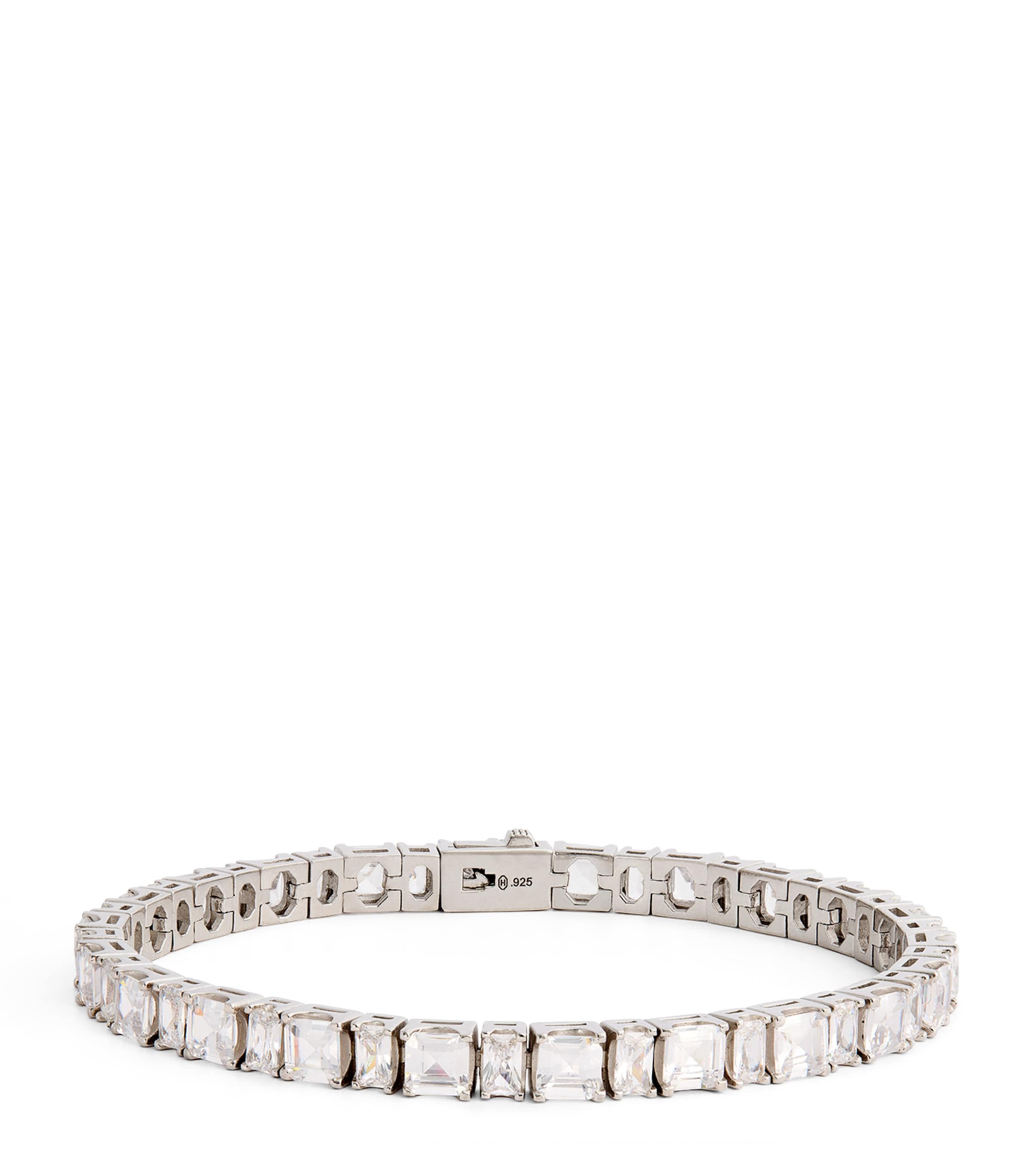 Shop Hatton Labs Sterling Silver And Cubic Zirconia Tennis Bracelet In White