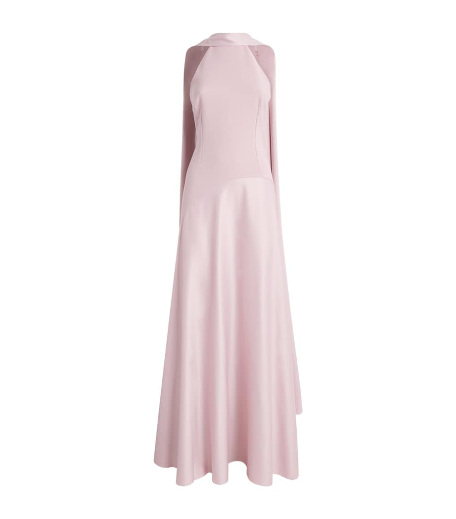 Solace London Womens Draped Cece Gown Petal Pink Image 1
