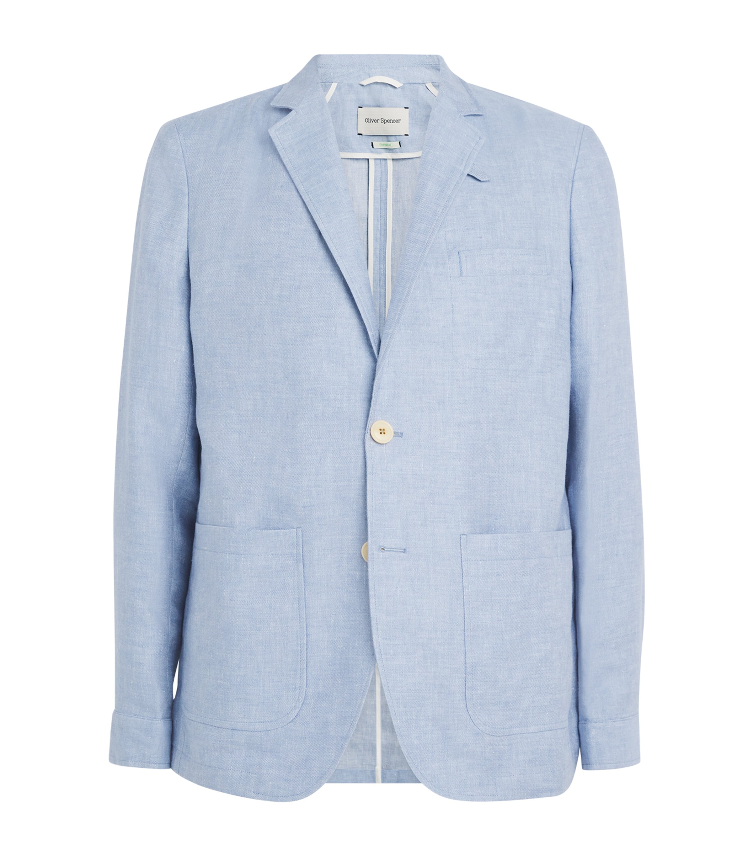 Oliver Spencer Wyndhams Unstructured Linen Suit Jacket In Blue
