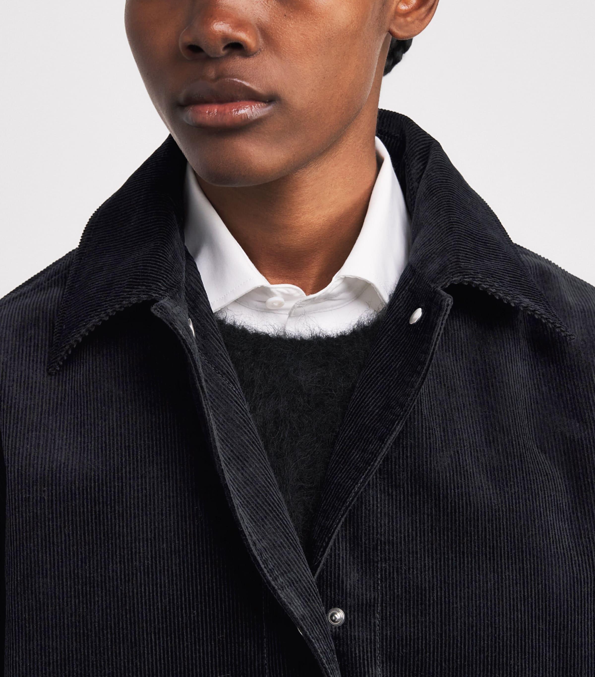 Organic Cotton Corduroy Overshirt 001 BLACK Image 6