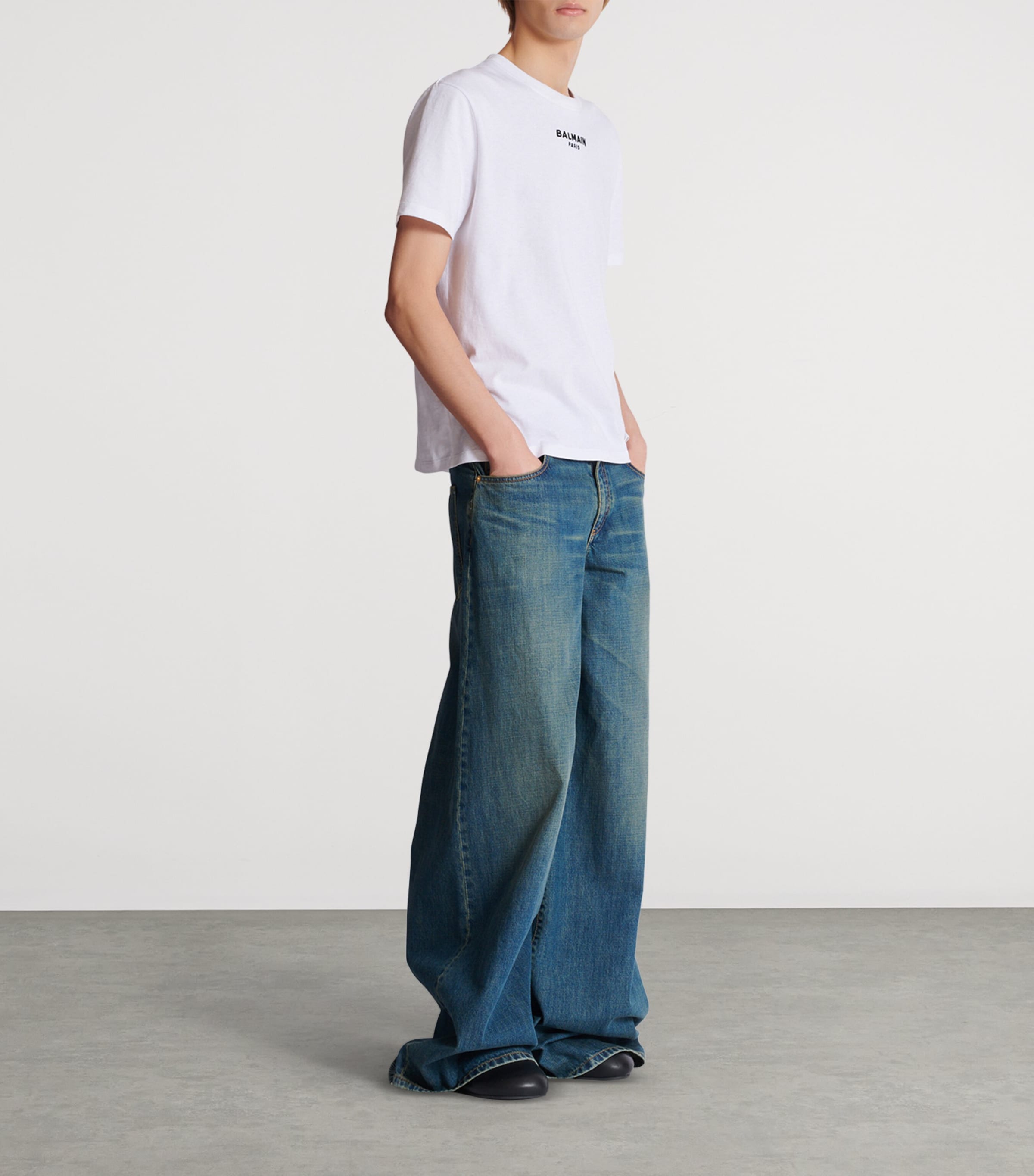 Cotton Embroidered Logo T-Shirt GAB BLANC/NOIR Image 2