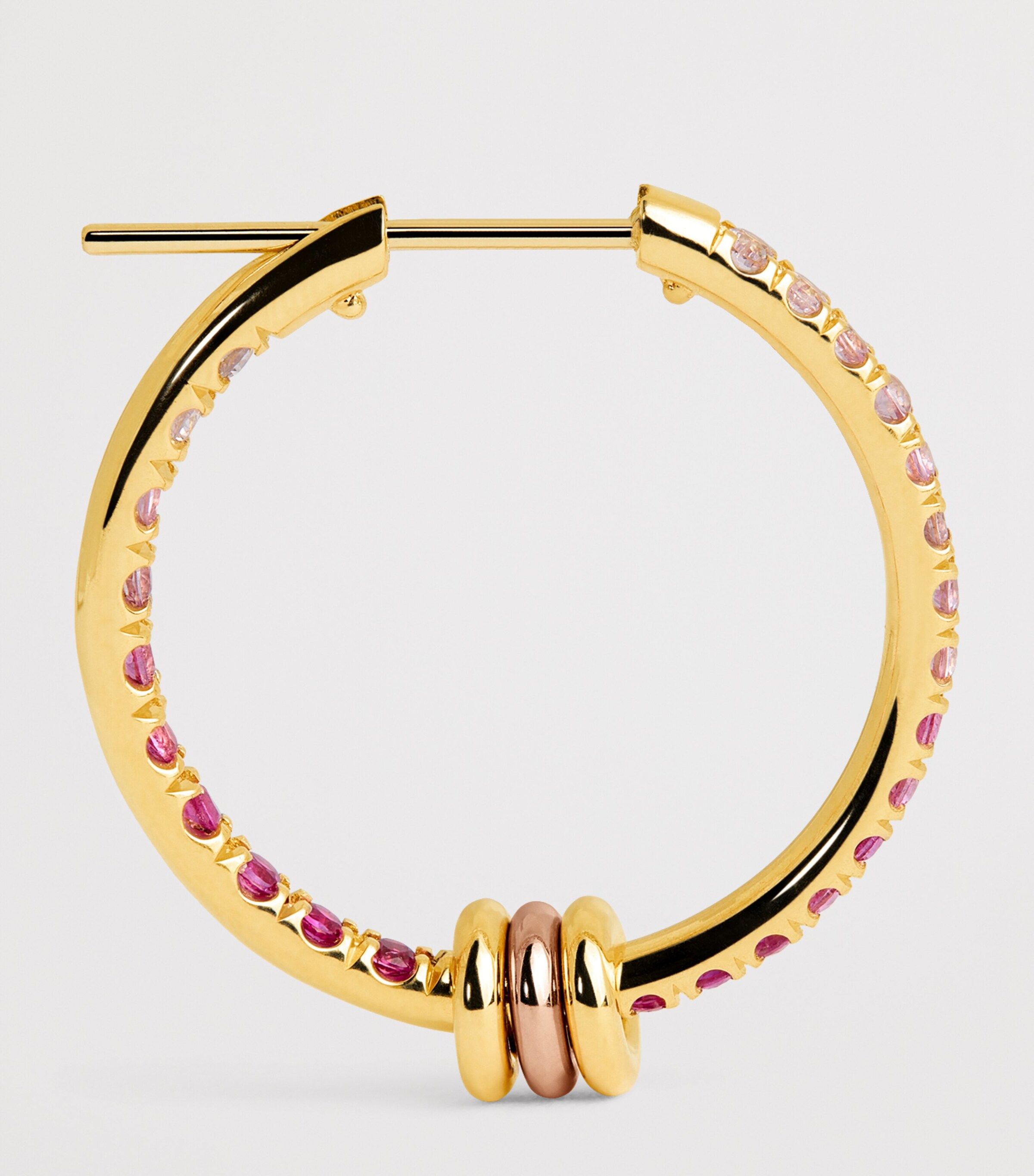 Mixed Gold and Sapphire Argo Demi Hoop Earrings MIXED GOLD Image 4